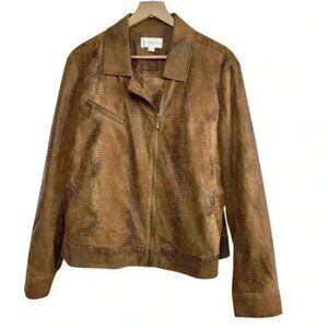 Erin London Brown Full Zip Jacket | Size XL